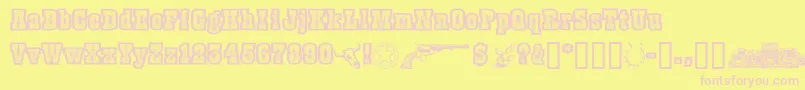 Burrisghosttown Font – Pink Fonts on Yellow Background