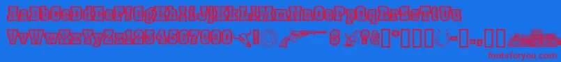 Burrisghosttown Font – Red Fonts on Blue Background