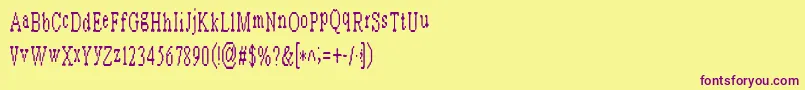 Arashnaziblurb Font – Purple Fonts on Yellow Background