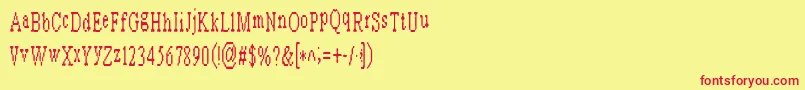 Arashnaziblurb Font – Red Fonts on Yellow Background