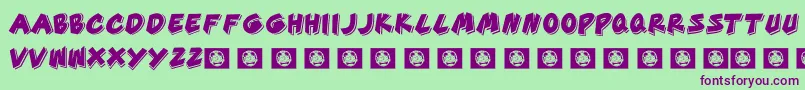 GoodTime Font – Purple Fonts on Green Background
