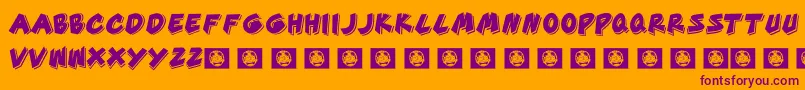 GoodTime Font – Purple Fonts on Orange Background