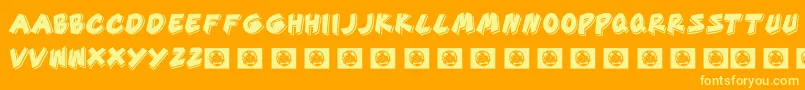 Fonte GoodTime – fontes amarelas em um fundo laranja