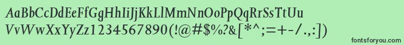JoannaMtSemiBoldItalic Font – Black Fonts on Green Background