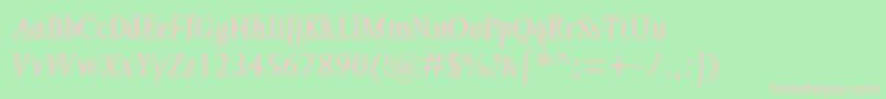 JoannaMtSemiBoldItalic Font – Pink Fonts on Green Background