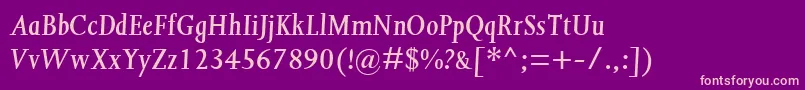 JoannaMtSemiBoldItalic Font – Pink Fonts on Purple Background