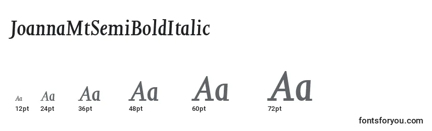 JoannaMtSemiBoldItalic Font Sizes