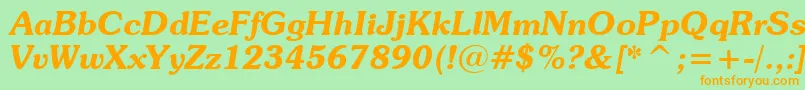 SouvenirDemiItalicBt Font – Orange Fonts on Green Background