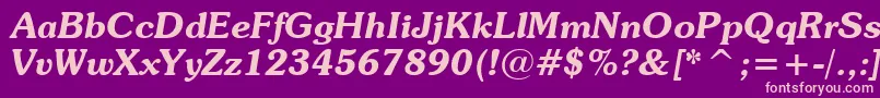 SouvenirDemiItalicBt Font – Pink Fonts on Purple Background