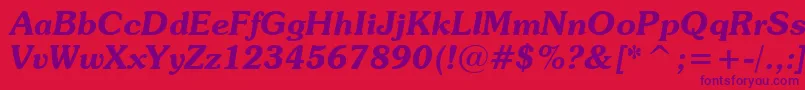 SouvenirDemiItalicBt Font – Purple Fonts on Red Background