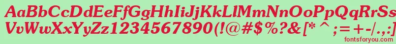 SouvenirDemiItalicBt Font – Red Fonts on Green Background