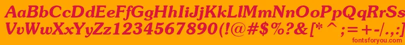 SouvenirDemiItalicBt Font – Red Fonts on Orange Background