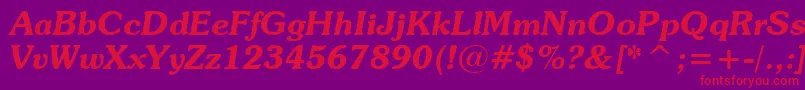 SouvenirDemiItalicBt Font – Red Fonts on Purple Background