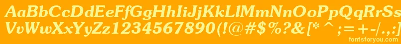 SouvenirDemiItalicBt Font – Yellow Fonts on Orange Background