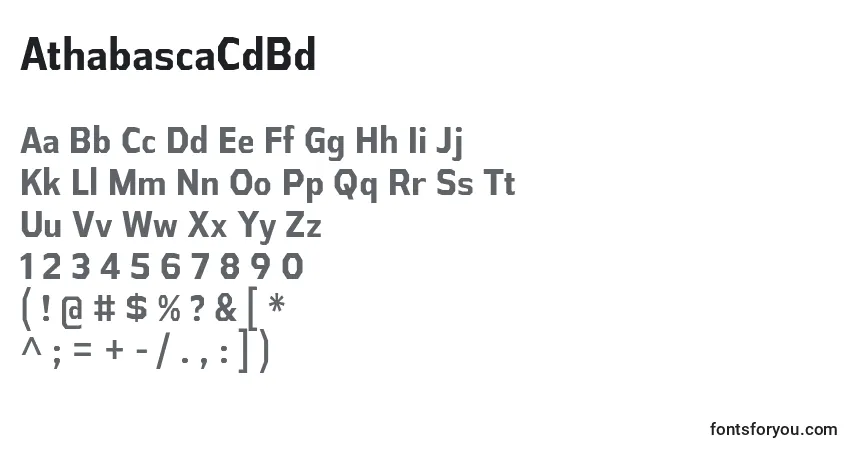Шрифт AthabascaCdBd – алфавит, цифры, специальные символы