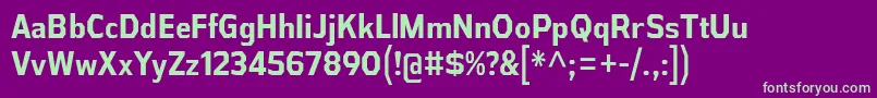 AthabascaCdBd-Schriftart – Grüne Schriften auf violettem Hintergrund