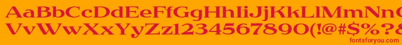 JimbostdExpanded-Schriftart – Rote Schriften auf orangefarbenem Hintergrund