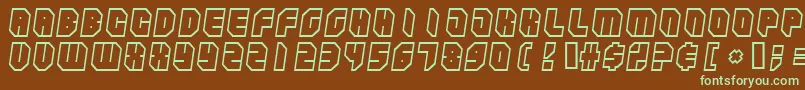 Шрифт Zipper ffy – зелёные шрифты на коричневом фоне