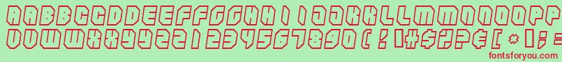 Zipper ffy-Schriftart – Rote Schriften auf grünem Hintergrund