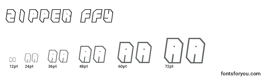Zipper ffy Font Sizes