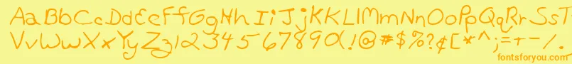 Lehn178-Schriftart – Orangefarbene Schriften auf gelbem Hintergrund