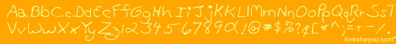 Lehn178-fontti – keltaiset fontit oranssilla taustalla