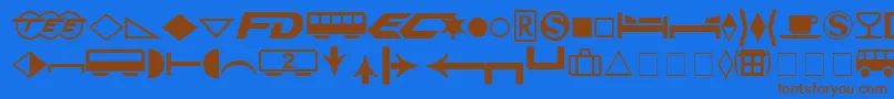 Шрифт FormatPiThreeSsi – коричневые шрифты на синем фоне