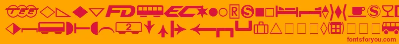 Police FormatPiThreeSsi – polices rouges sur fond orange