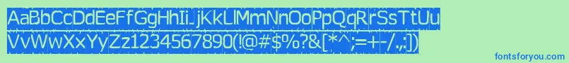 Tearoff Font – Blue Fonts on Green Background