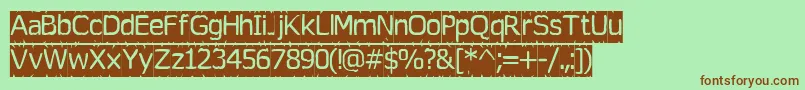 Tearoff Font – Brown Fonts on Green Background