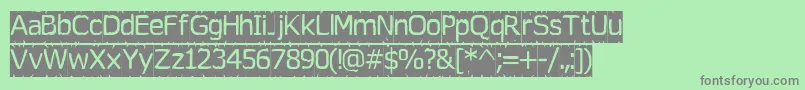 フォントTearoff – 緑の背景に灰色の文字