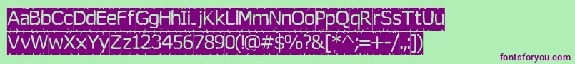 Tearoff Font – Purple Fonts on Green Background