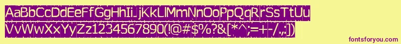 Tearoff-fontti – violetit fontit keltaisella taustalla