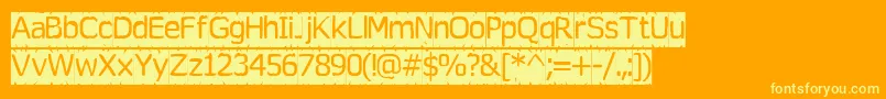 Tearoff Font – Yellow Fonts on Orange Background