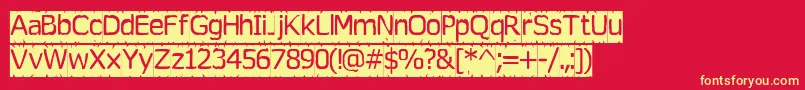 Tearoff Font – Yellow Fonts on Red Background