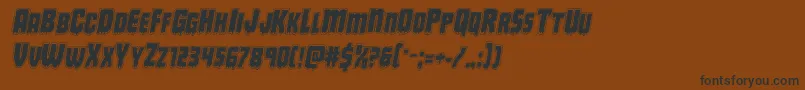 フォントDeathbloodacadital – 黒い文字が茶色の背景にあります