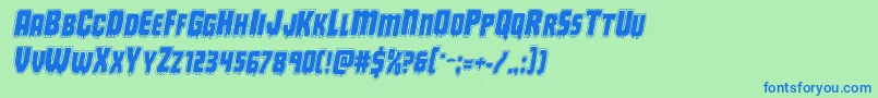 Deathbloodacadital Font – Blue Fonts on Green Background