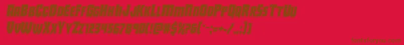 Fonte Deathbloodacadital – fontes marrons em um fundo vermelho