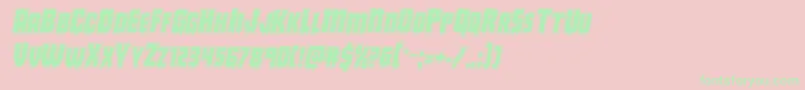 Deathbloodacadital Font – Green Fonts on Pink Background