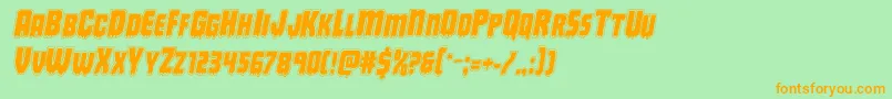 Deathbloodacadital Font – Orange Fonts on Green Background