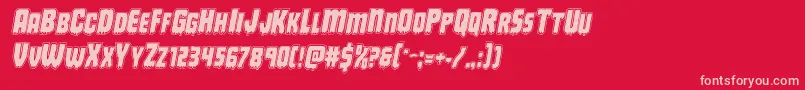 Deathbloodacadital Font – Pink Fonts on Red Background