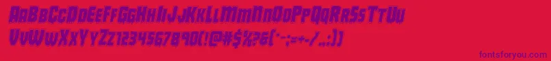 Deathbloodacadital Font – Purple Fonts on Red Background