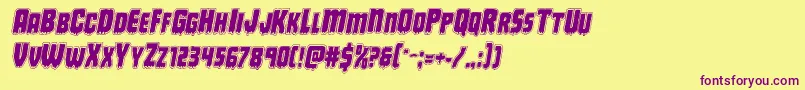 Deathbloodacadital Font – Purple Fonts on Yellow Background