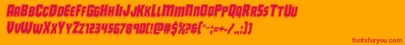 Deathbloodacadital Font – Red Fonts on Orange Background