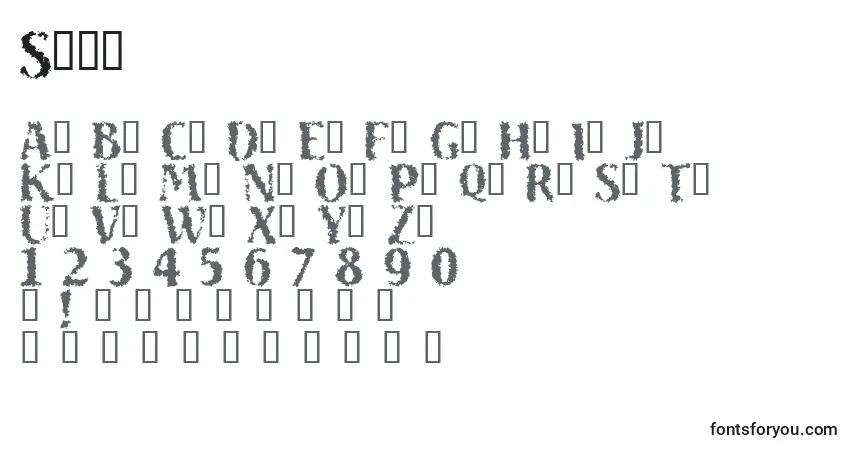 A fonte Sand – alfabeto, números, caracteres especiais
