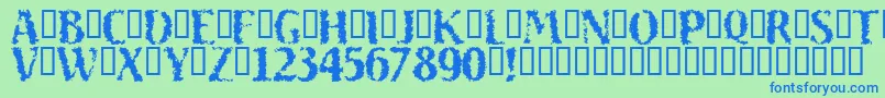 フォントSand – 青い文字は緑の背景です。