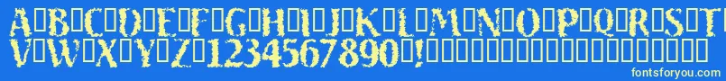 Sand Font – Yellow Fonts on Blue Background