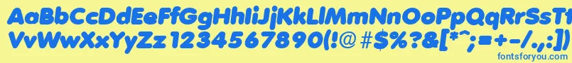 VolkswagenSerialBlackRegularitalicDb Font – Blue Fonts on Yellow Background