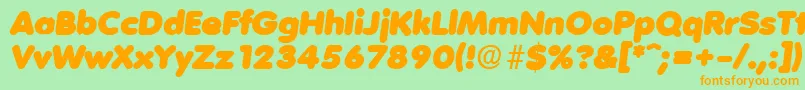 VolkswagenSerialBlackRegularitalicDb Font – Orange Fonts on Green Background