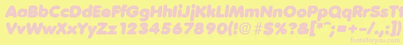 VolkswagenSerialBlackRegularitalicDb Font – Pink Fonts on Yellow Background